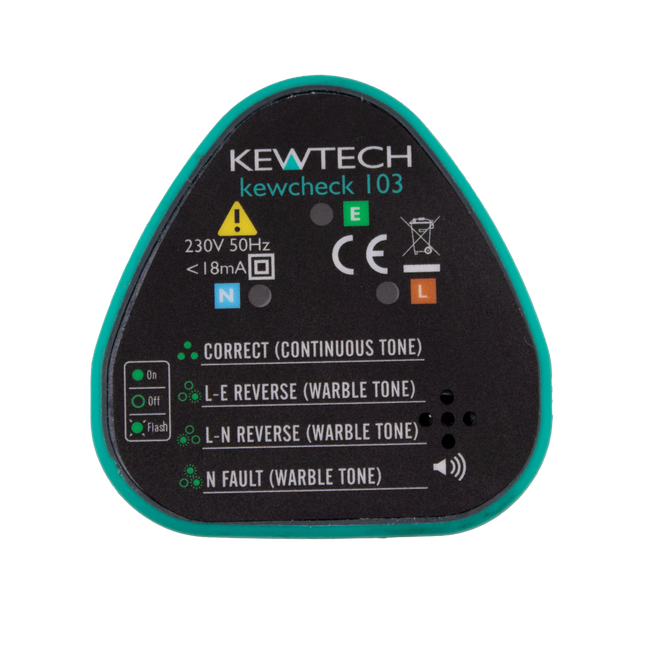 Kewtech KEWCHECK103 Socket Tester Audible