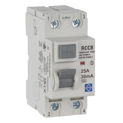 Lewden 25/30/2A 25A 30mA 230V 2 Pole RCD