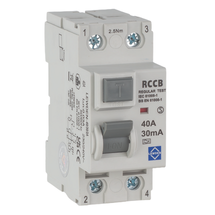 Lewden 40/30/2A 40A 30mA 230V 2 Pole RCD