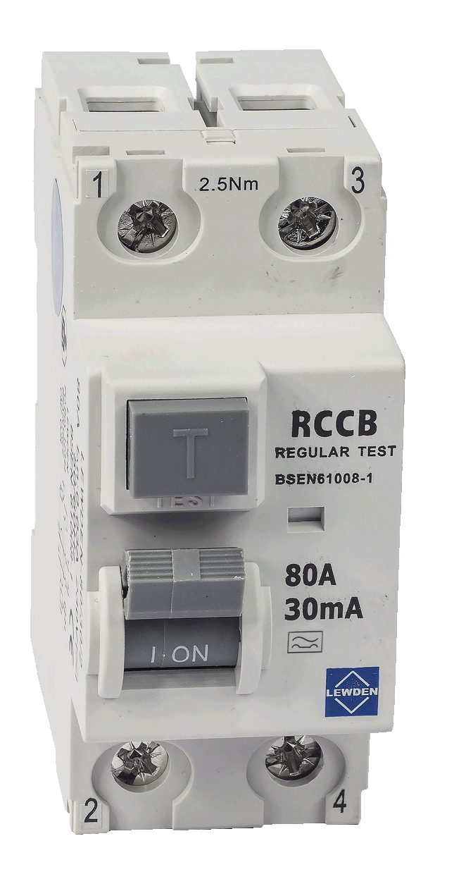 Lewden 80/30/2A 80A 2 Pole 30mA Type A RCD