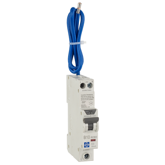 Lewden Compact Bidirectional RCBO Double Pole 30mA Switched Neutral