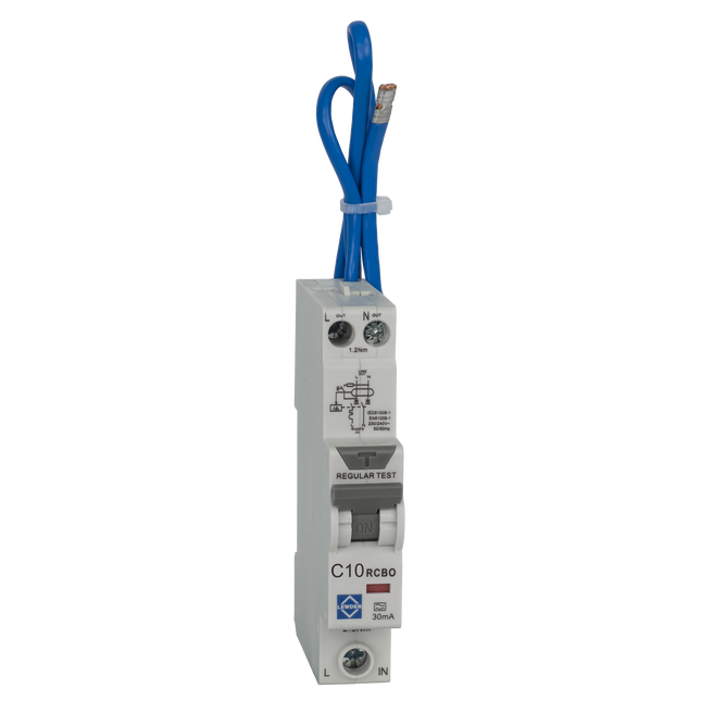Lewden Compact RCBO C Curve Double Pole 30mA Switched Neutral