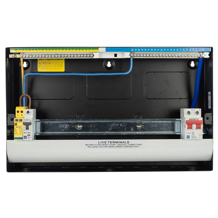 Lewden PRO-R19B-R1S Black 18 Way RCBO Consumer Unit with Surge Protection