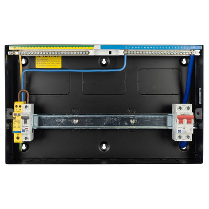 Lewden PRO-R19B-R1S Black 18 Way RCBO Consumer Unit with Surge Protection