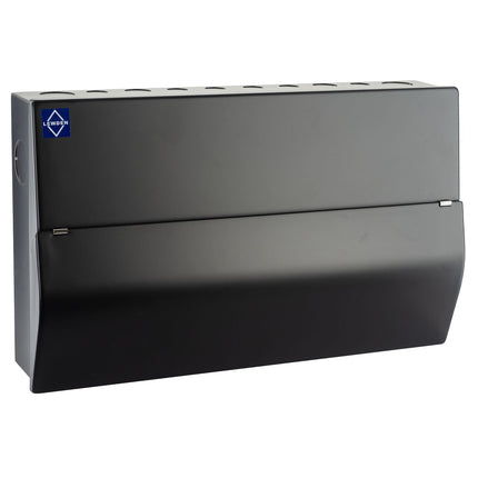Lewden PRO-R19B-R1S Black 18 Way RCBO Consumer Unit with Surge Protection