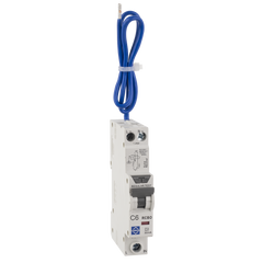 Lewden RCBO Compact Single Pole 1 Module C Curve 6kA 30mA Type A RCBO