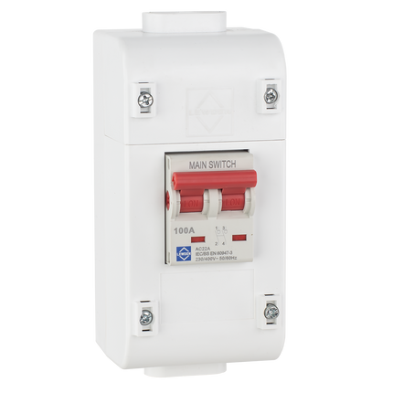 Lewden SLM2-DS 100A DP Electricity Meter Isolator Switch with Dual Screw Terminals